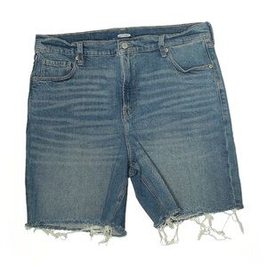Old Navy 14 Jorts Blue Denim Boyfriend Jean Shorts Bermuda Distressed Frayed